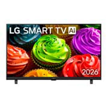 Vista frontal de Smart TV LG LB650 AI HD 32 polegadas 2026 32LB650BPSA